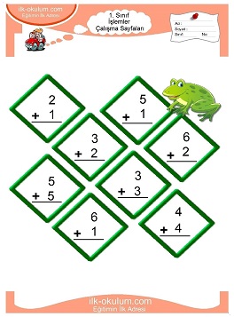 Çocuklar İçin toplam işlemi yaprak testleri 